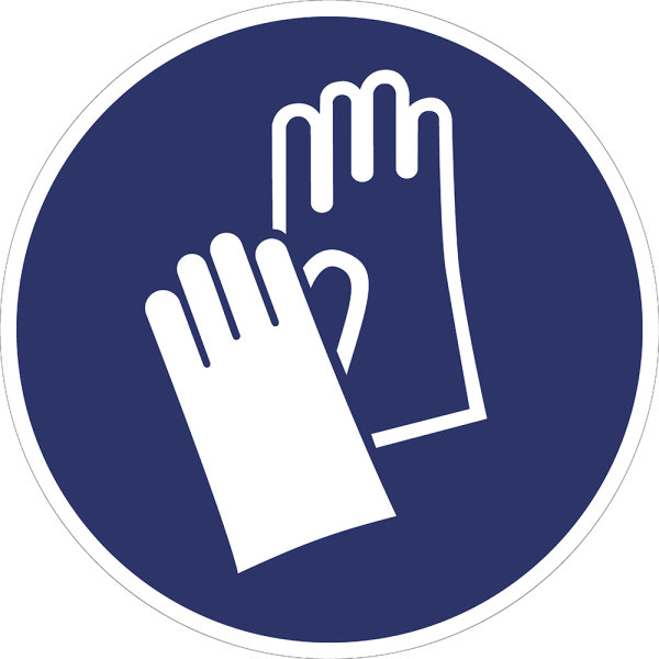 SG04 Gebotszeichen &quot;Handschuhe benutzen&quot; 75 mm Folie