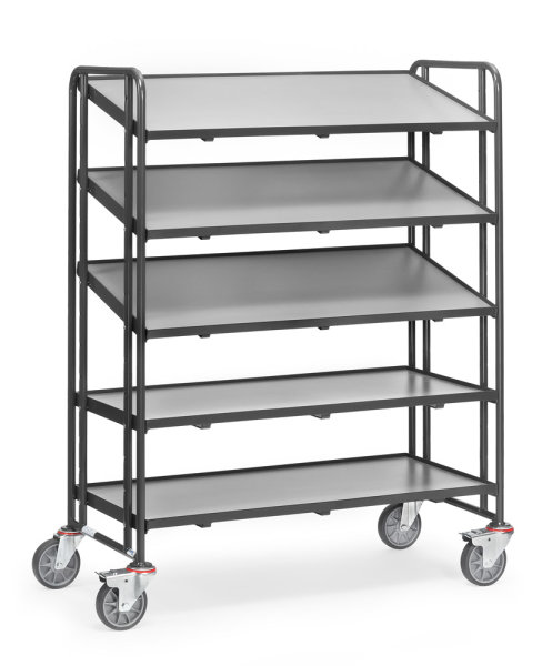 Eurokastenwagen &quot;GREY EDITION&quot; 300 kg, mit 5 Etagenrahmen aus Holz