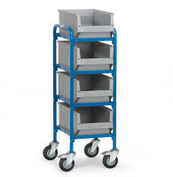 Beistellwagen 250 kg; mit 4 Sichtlagerk&auml;sten
