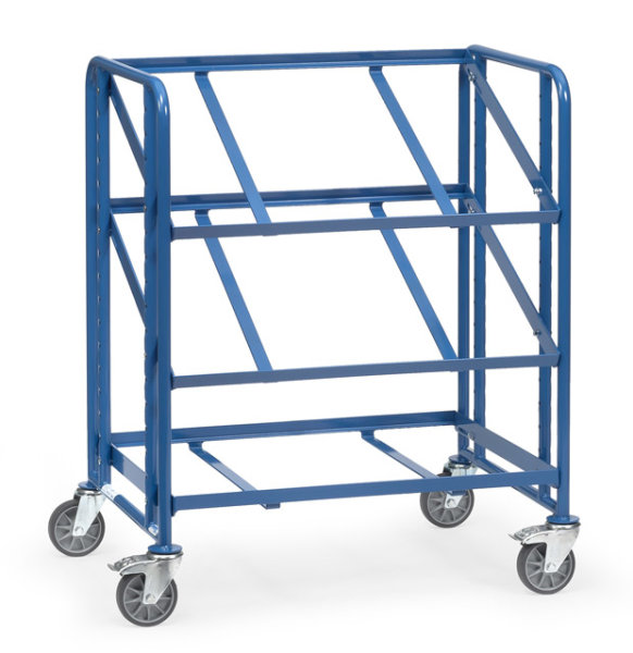 Eurokastenwagen - 250 kg, mit 3 offenen Etagenrahmen f&uuml;r je 2 Eurok&auml;sten