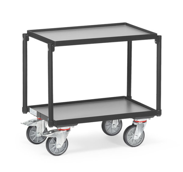 Etagen-Roller &quot;GREY EDITION&quot; 250 kg, mit 2 B&ouml;den aus Holz, mit Rand 15 mm