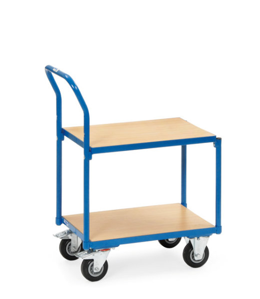 Etagen-Roller 250 kg, mit 2 B&ouml;den aus Holz, b&uuml;ndig im Rahmen
