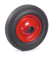 Vollgummirad 400 x 80 mm 75 versetzt 25 Stahlblech rot