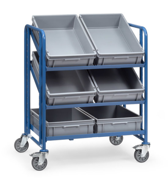 Eurokastenwagen - 250 kg, mit 3 offenen Etagenrahmen mit 6 Eurok&auml;sten