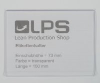 Etikettenhalter f&uuml;r Mehrwegbeh&auml;lter Einschubh&ouml;he = 73 mm, L&auml;nge = 100 mm