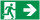 SR44 Rettungszeichen &quot;Rettungsweg rechts&quot; Folie nachleuchtend 150x300 mm