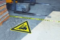 MUSTER: LPS-5125 Bedruckte Bodenmarkierung &quot;Achtung Staplerverkehr&quot;