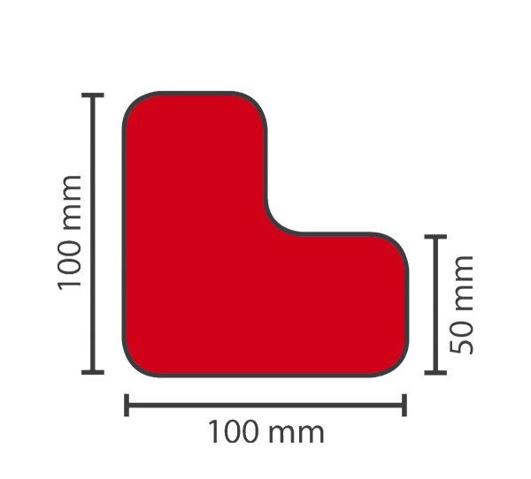Stellplatzmarkierung strapazierf&auml;hig LPS-5110 L-St&uuml;ck 50 mm rot