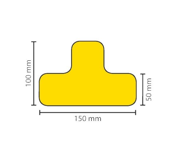 Stellplatzmarkierung strapazierf&auml;hig LPS-5110 T-St&uuml;ck 50 mm gelb