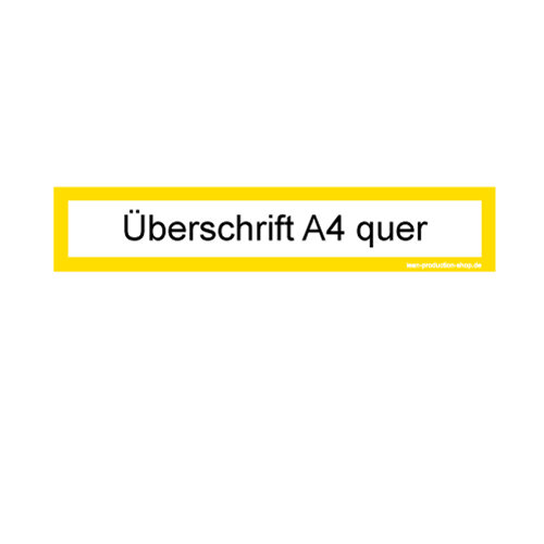 &Uuml;berschrift Infotasche A4 quer / A3 hoch