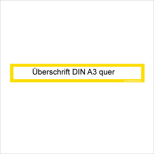 &Uuml;berschrift Infotasche A3 quer / A2 hoch