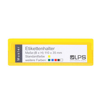 Etikettenhalter oben offen 110 x 35 mm gelb Magnetstreifen