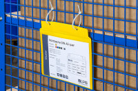 MUSTER: Sichttasche DIN A5 quer blau &Ouml;se ohne Regenschutz