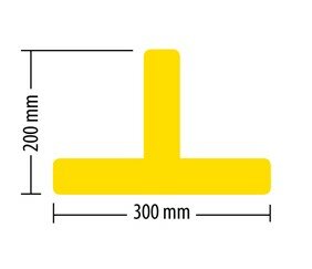 MUSTER: Stellplatzmarkierung lang strapazierf&auml;hig LPS-511 T-St&uuml;ck 50 mm gelb